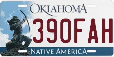 OK license plate 390FAH