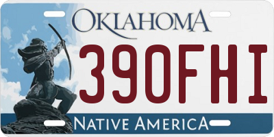 OK license plate 390FHI