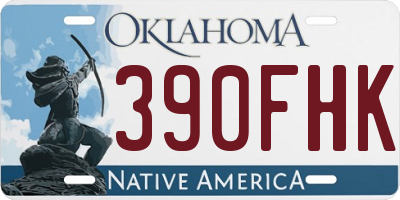 OK license plate 390FHK