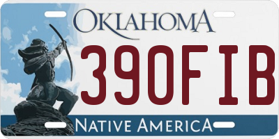 OK license plate 390FIB