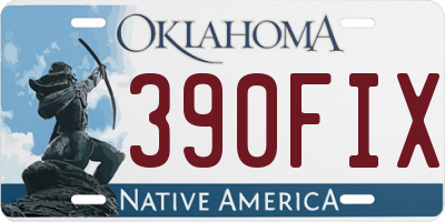 OK license plate 390FIX