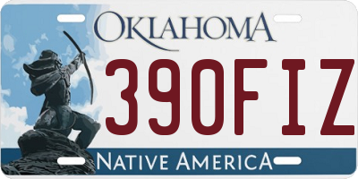 OK license plate 390FIZ