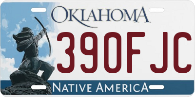 OK license plate 390FJC