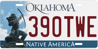 OK license plate 390TWE