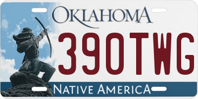 OK license plate 390TWG