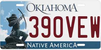 OK license plate 390VEW