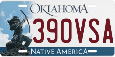 OK license plate 390VSA