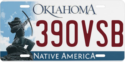 OK license plate 390VSB