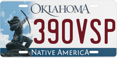 OK license plate 390VSP