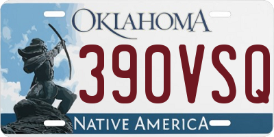 OK license plate 390VSQ