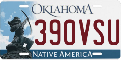 OK license plate 390VSU