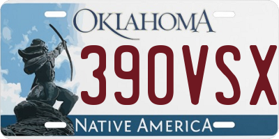 OK license plate 390VSX