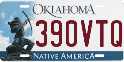 OK license plate 390VTQ
