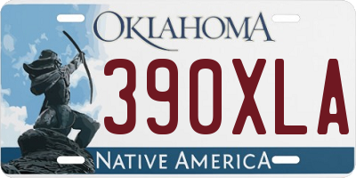 OK license plate 390XLA
