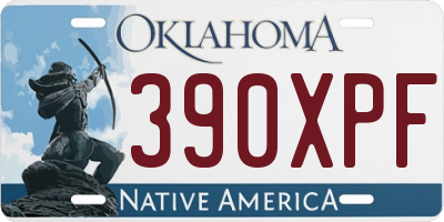 OK license plate 390XPF