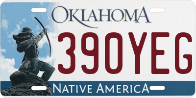 OK license plate 390YEG