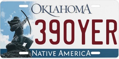 OK license plate 390YER