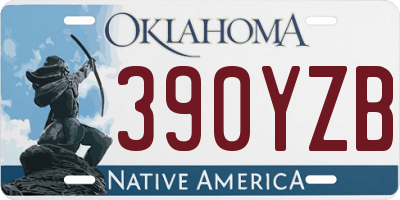OK license plate 390YZB
