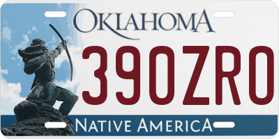 OK license plate 390ZRO