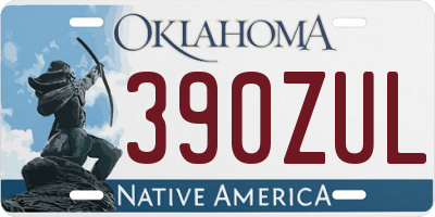 OK license plate 390ZUL