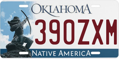 OK license plate 390ZXM
