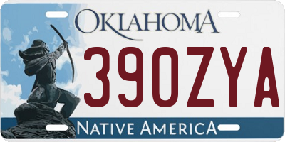 OK license plate 390ZYA