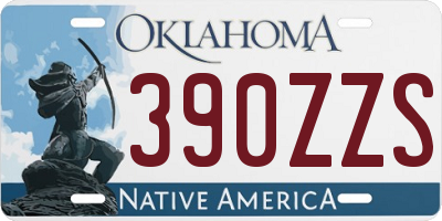 OK license plate 390ZZS