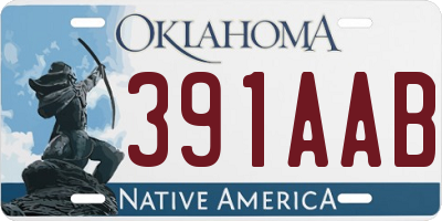 OK license plate 391AAB