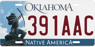 OK license plate 391AAC