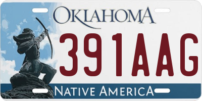 OK license plate 391AAG