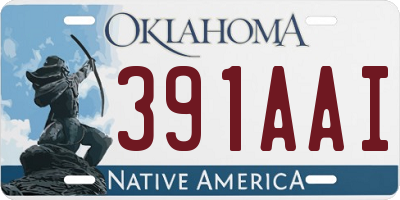 OK license plate 391AAI