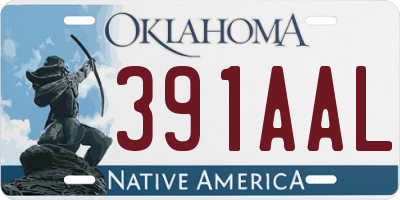 OK license plate 391AAL