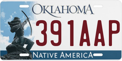 OK license plate 391AAP