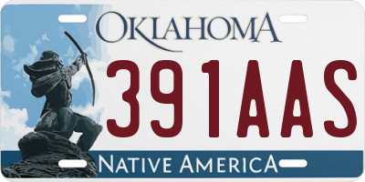 OK license plate 391AAS
