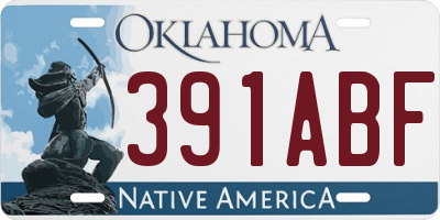 OK license plate 391ABF