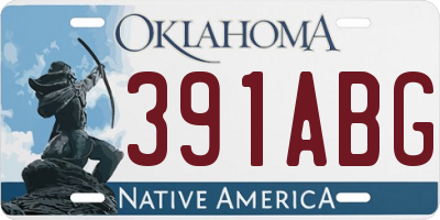 OK license plate 391ABG