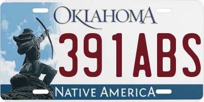 OK license plate 391ABS