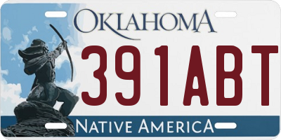 OK license plate 391ABT