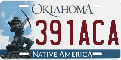 OK license plate 391ACA