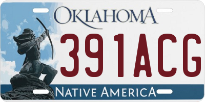 OK license plate 391ACG