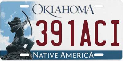 OK license plate 391ACI