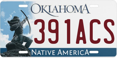 OK license plate 391ACS