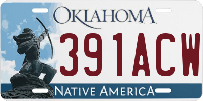 OK license plate 391ACW