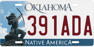 OK license plate 391ADA