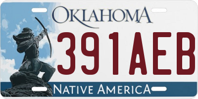 OK license plate 391AEB
