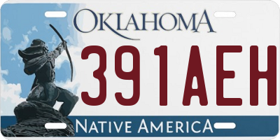 OK license plate 391AEH