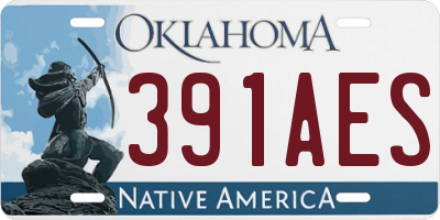 OK license plate 391AES
