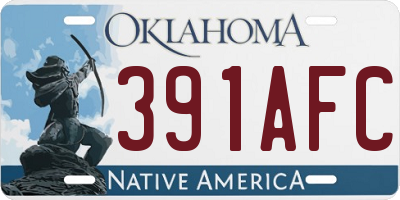 OK license plate 391AFC