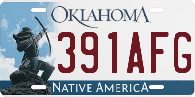 OK license plate 391AFG