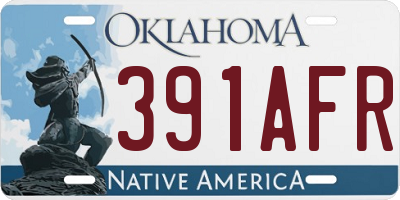 OK license plate 391AFR